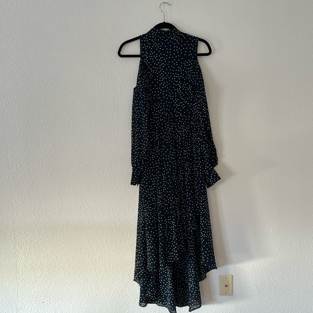 Blue Off the Shoulder LS Dress